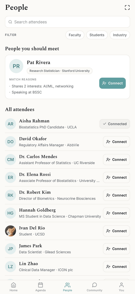 bsscConnect — People screen